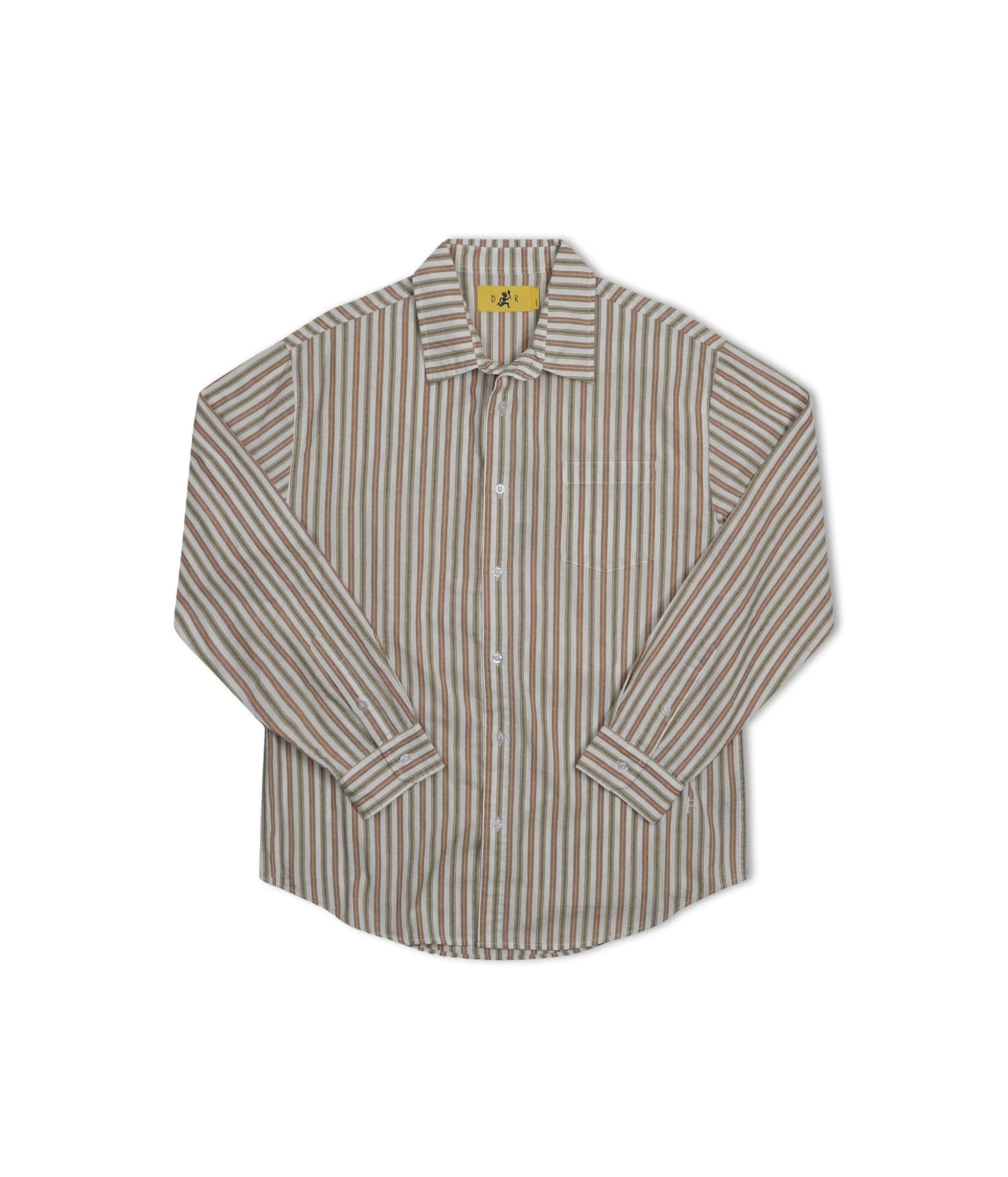 Former Merchandise - REYNOLDS STRIPED LS SHIRT - OCHRE - ARROW & BEAST