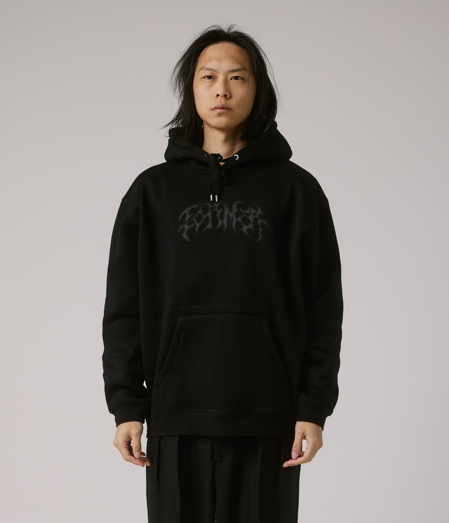 PUNCTURE SATIN HOOD // BLACK