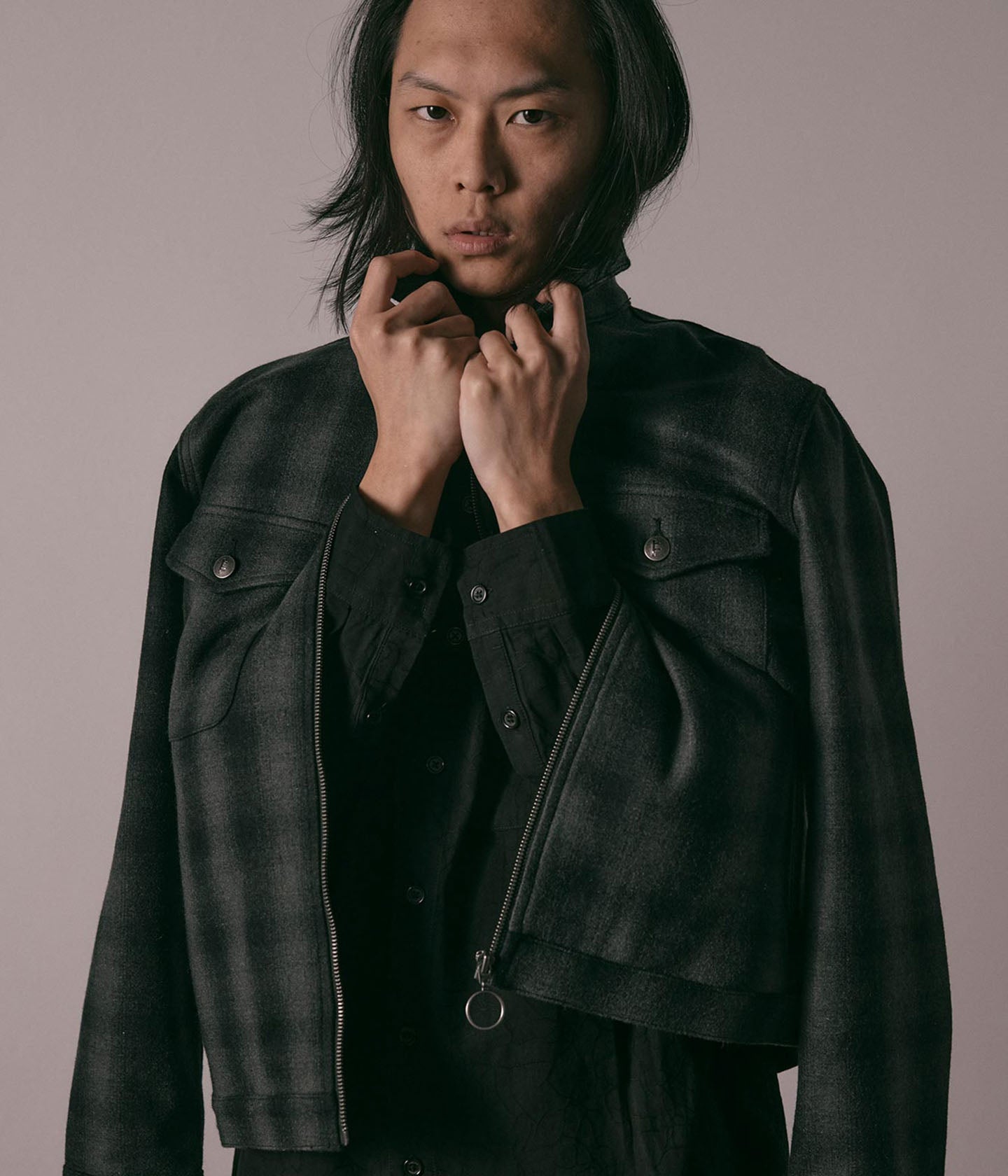 CA CHECK CAGE JACKET // BLACK