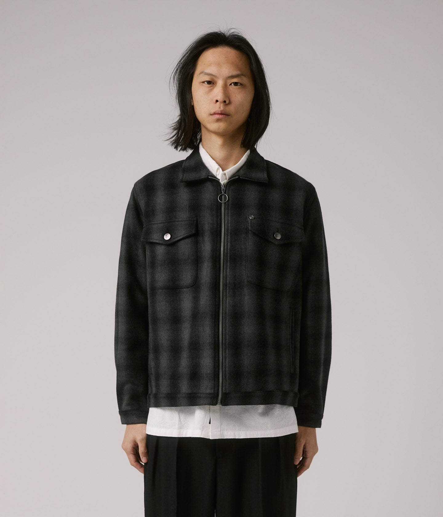 CA CHECK CAGE JACKET // BLACK