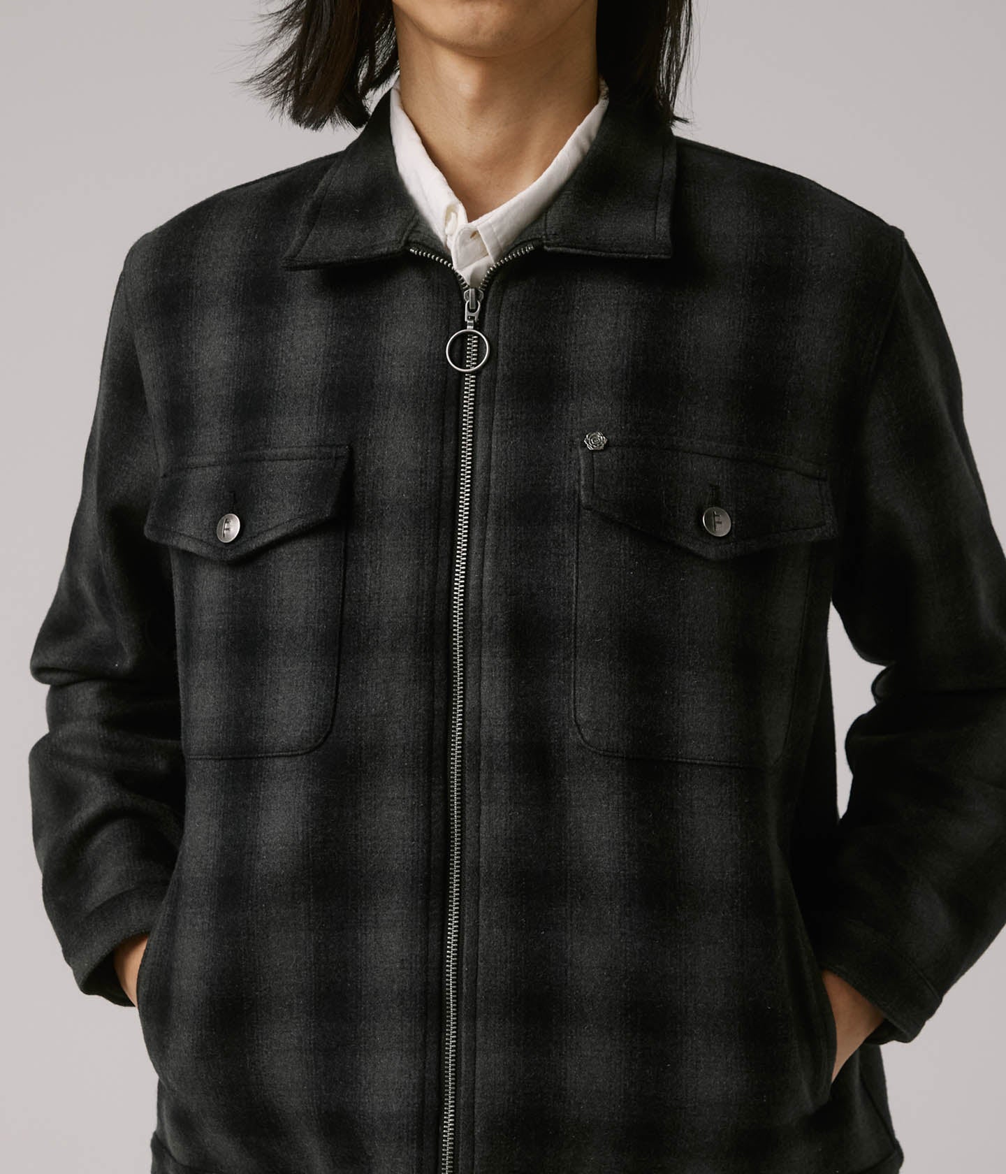 CA CHECK CAGE JACKET // BLACK
