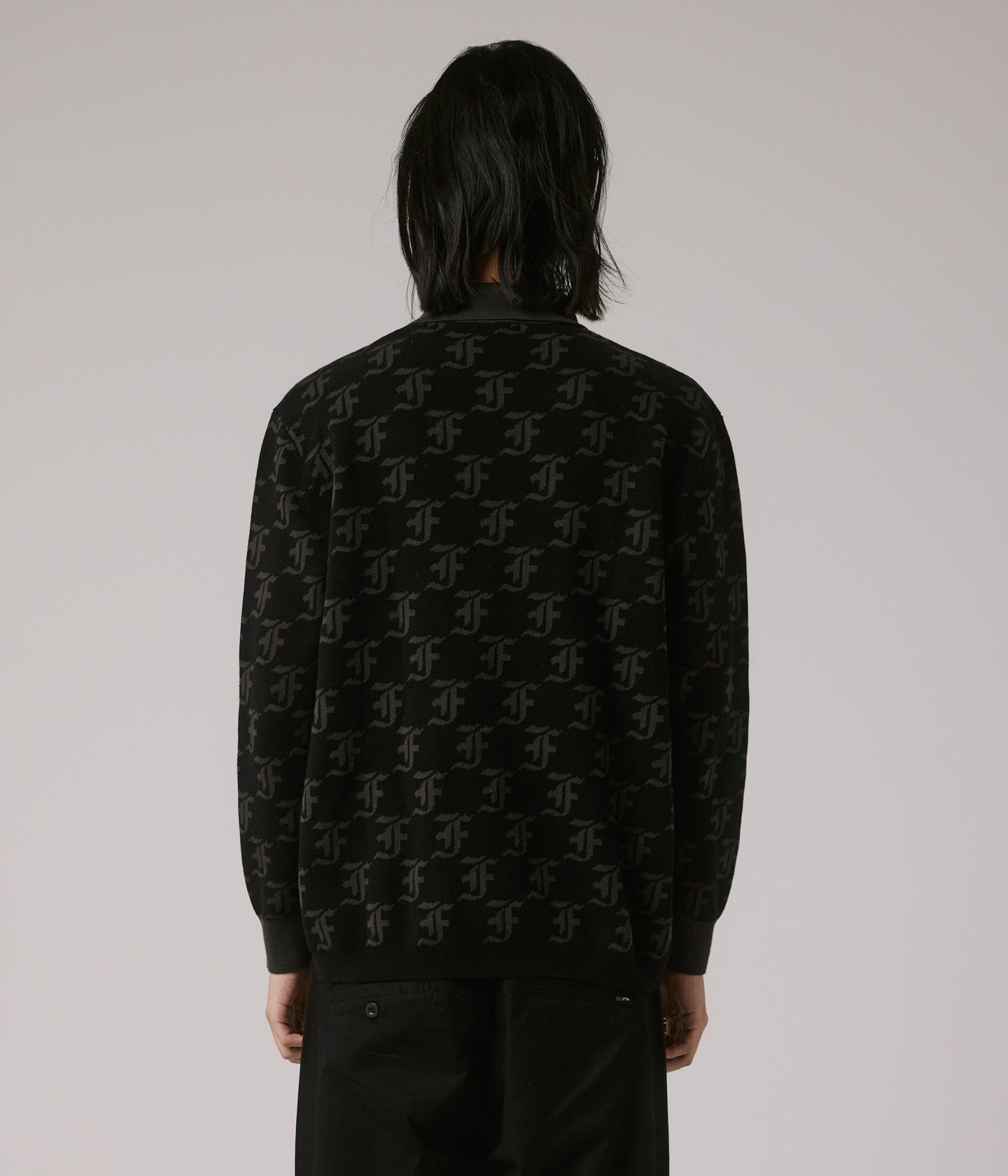 SYNOPTIC LS POLO KNIT // BLACK