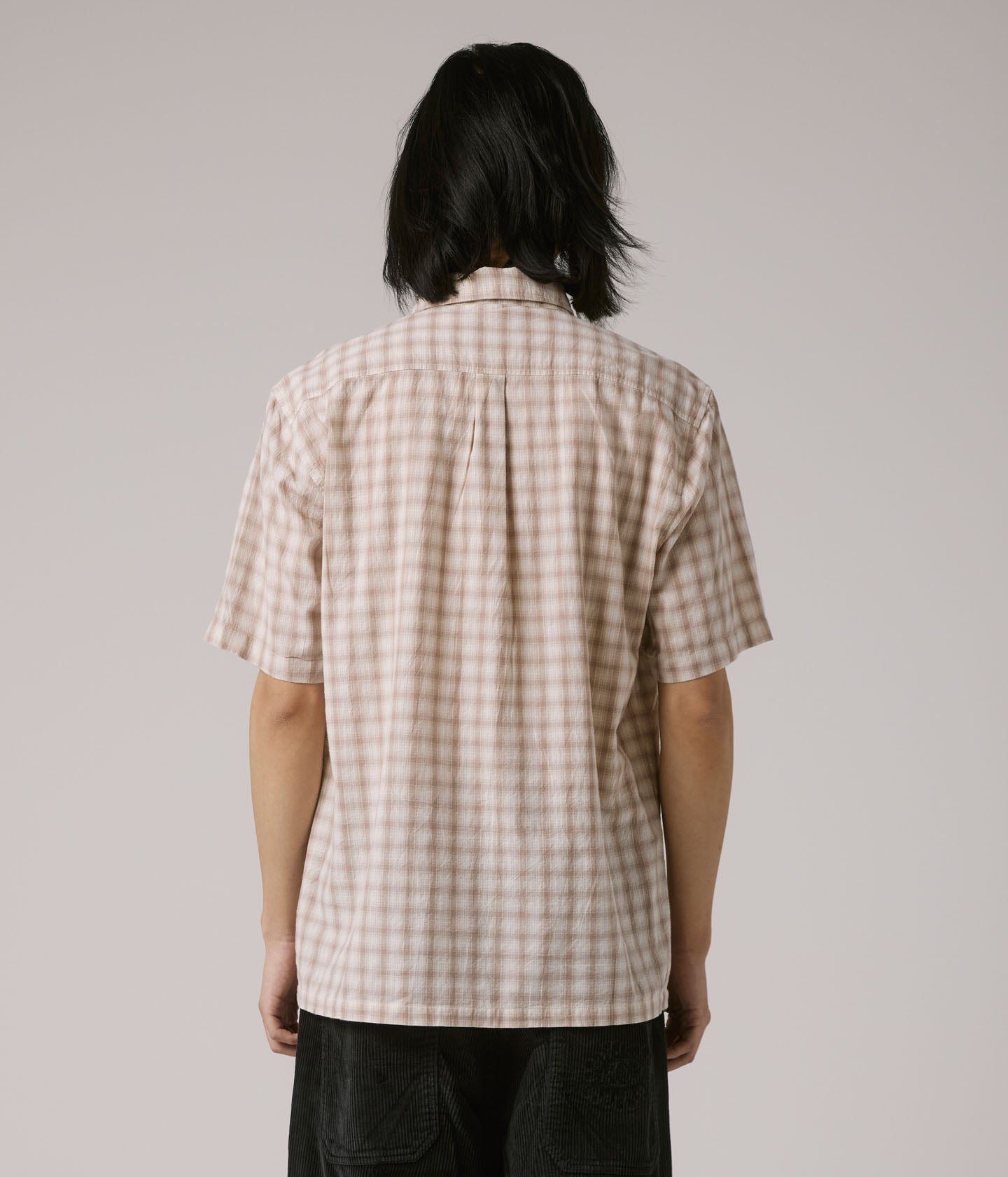 MANNERS CHECK SS SHIRT // TAUPE