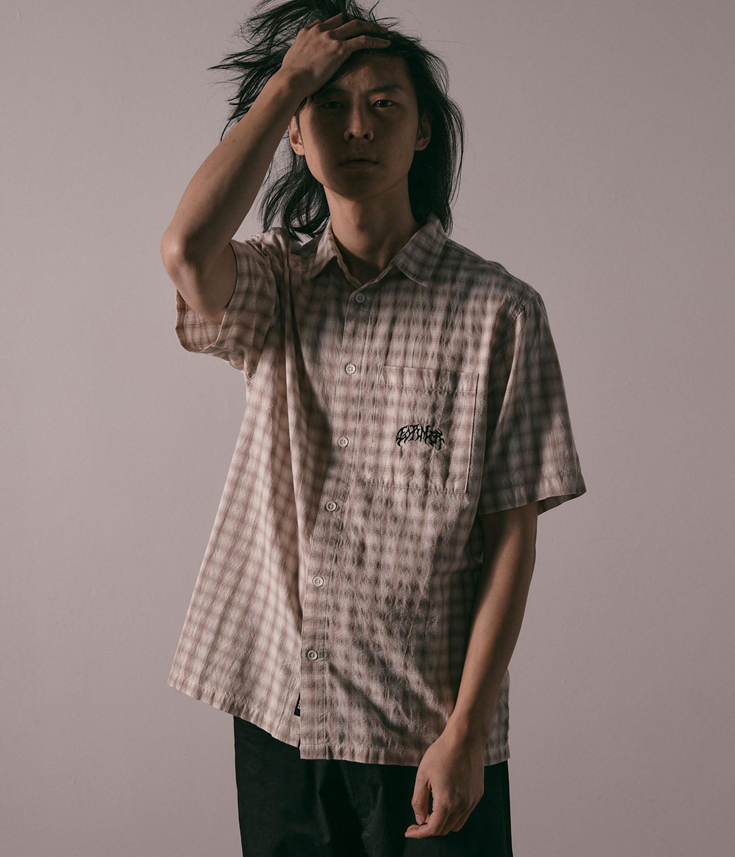 MANNERS CHECK SS SHIRT // TAUPE