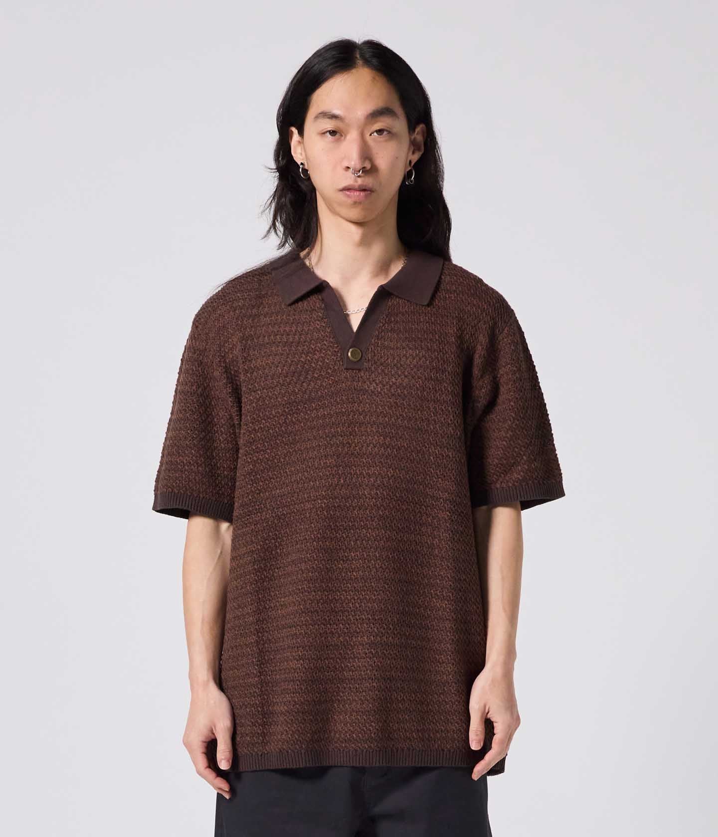 AG OPEN COLLAR POLO // COPPER