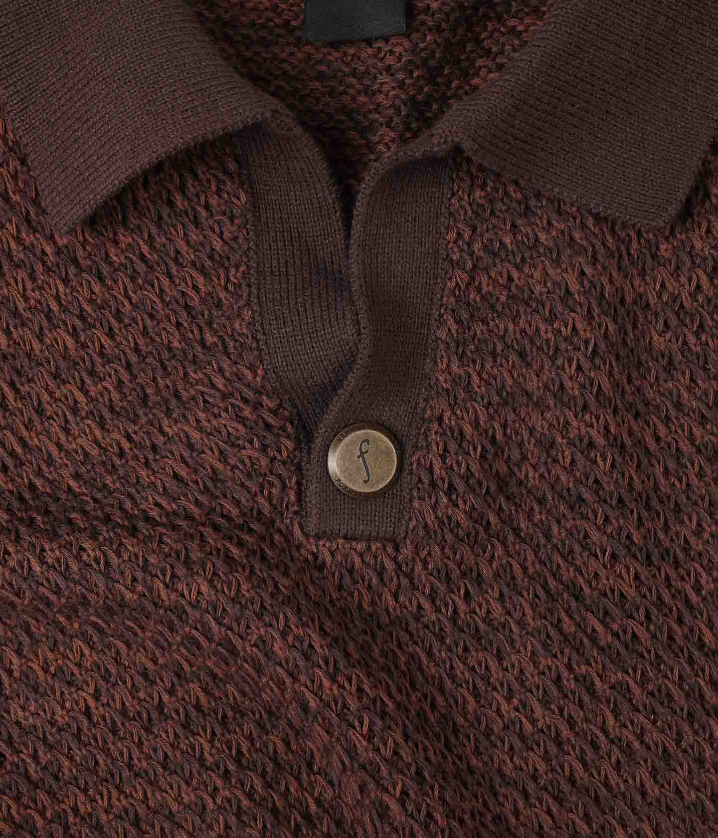 AG OPEN COLLAR POLO // COPPER