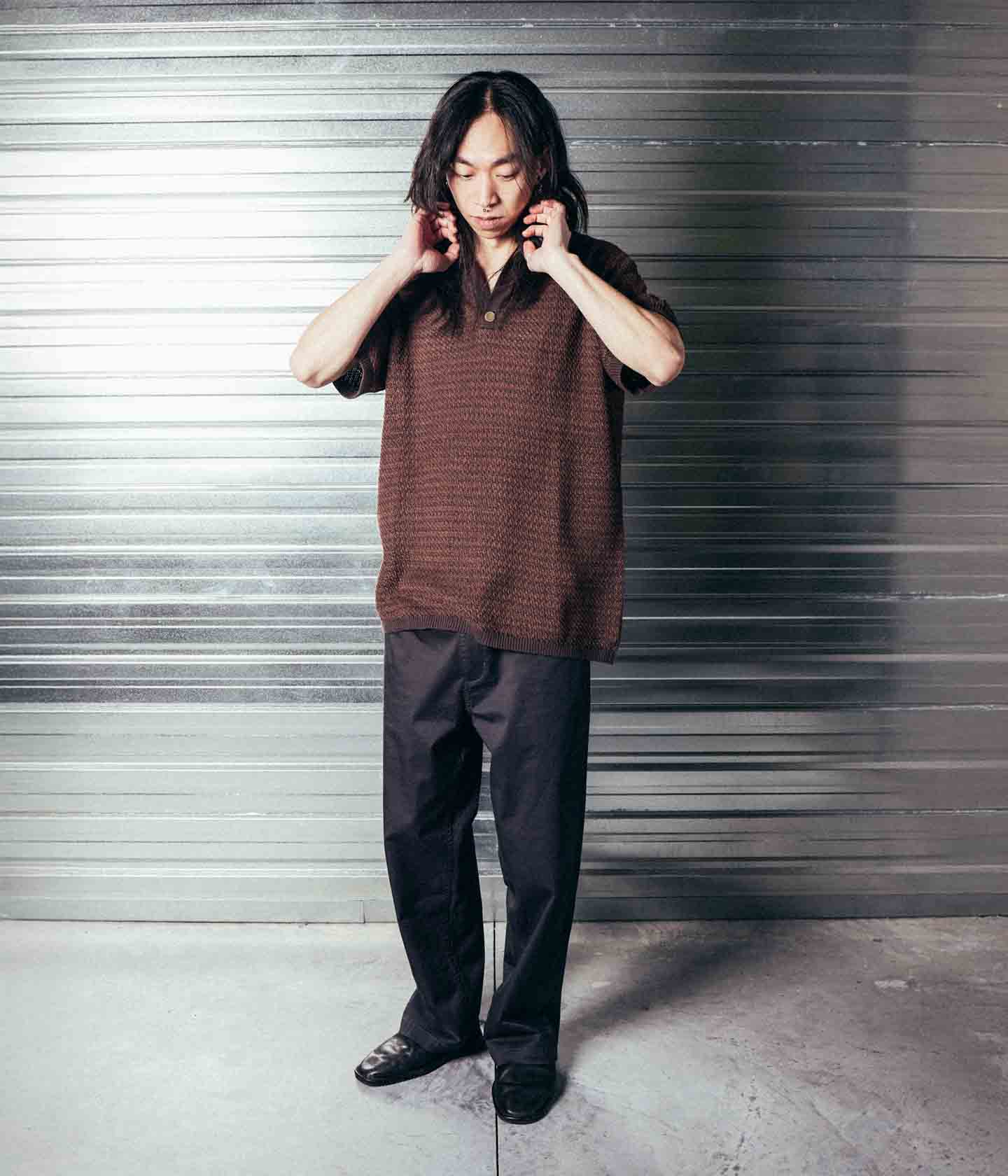 AG OPEN COLLAR POLO // COPPER