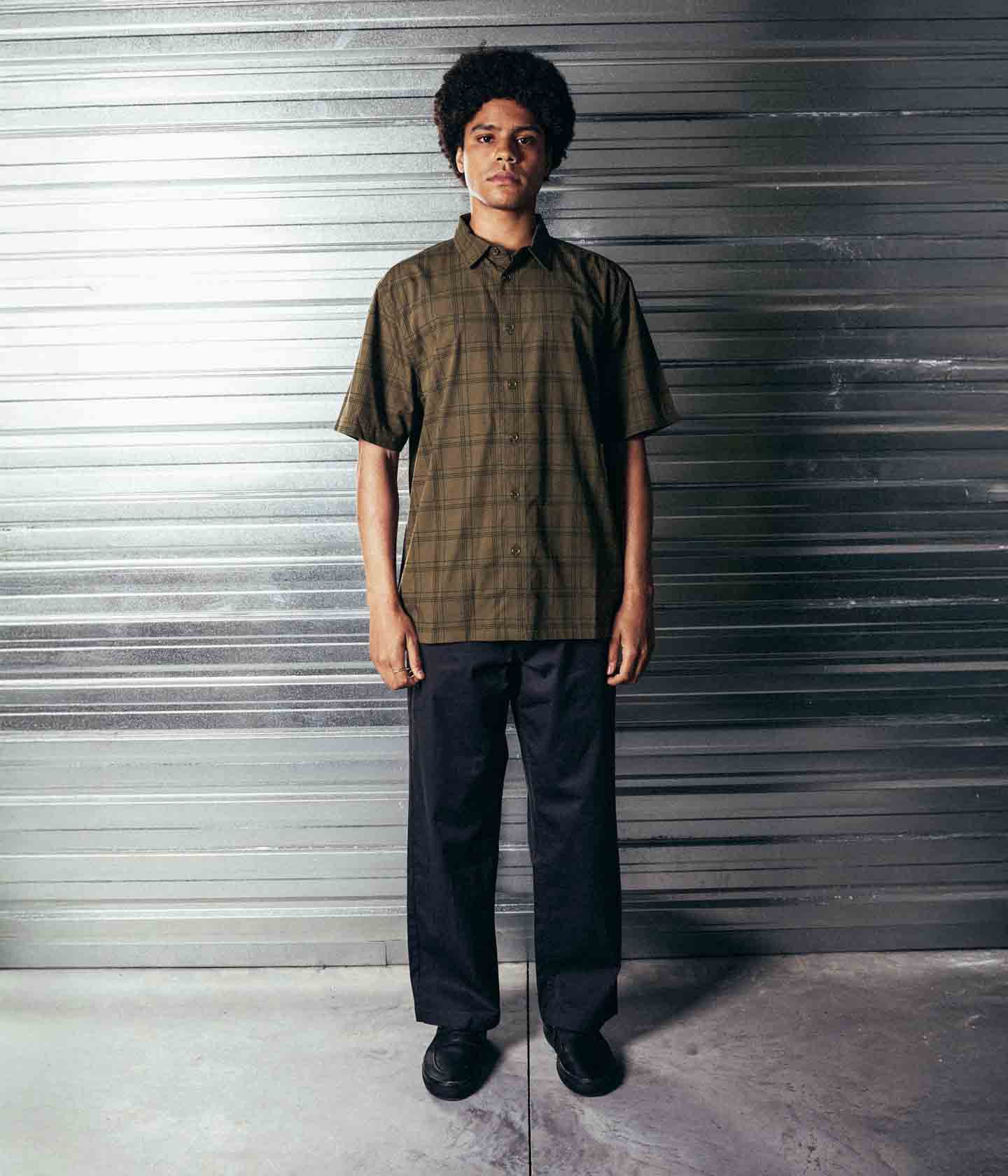 WINDOWPANE SS SHIRT // OLIVE