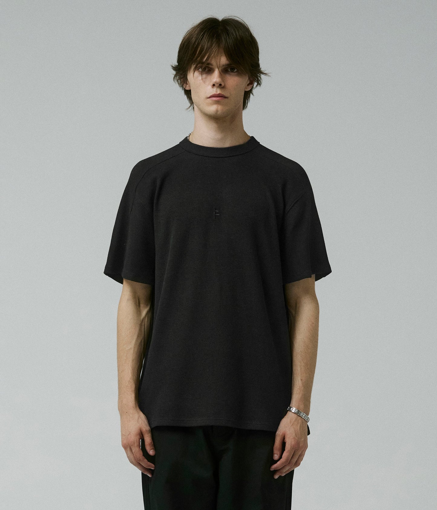FRANCHISE WAFFLE SS T-SHIRT // BLACK