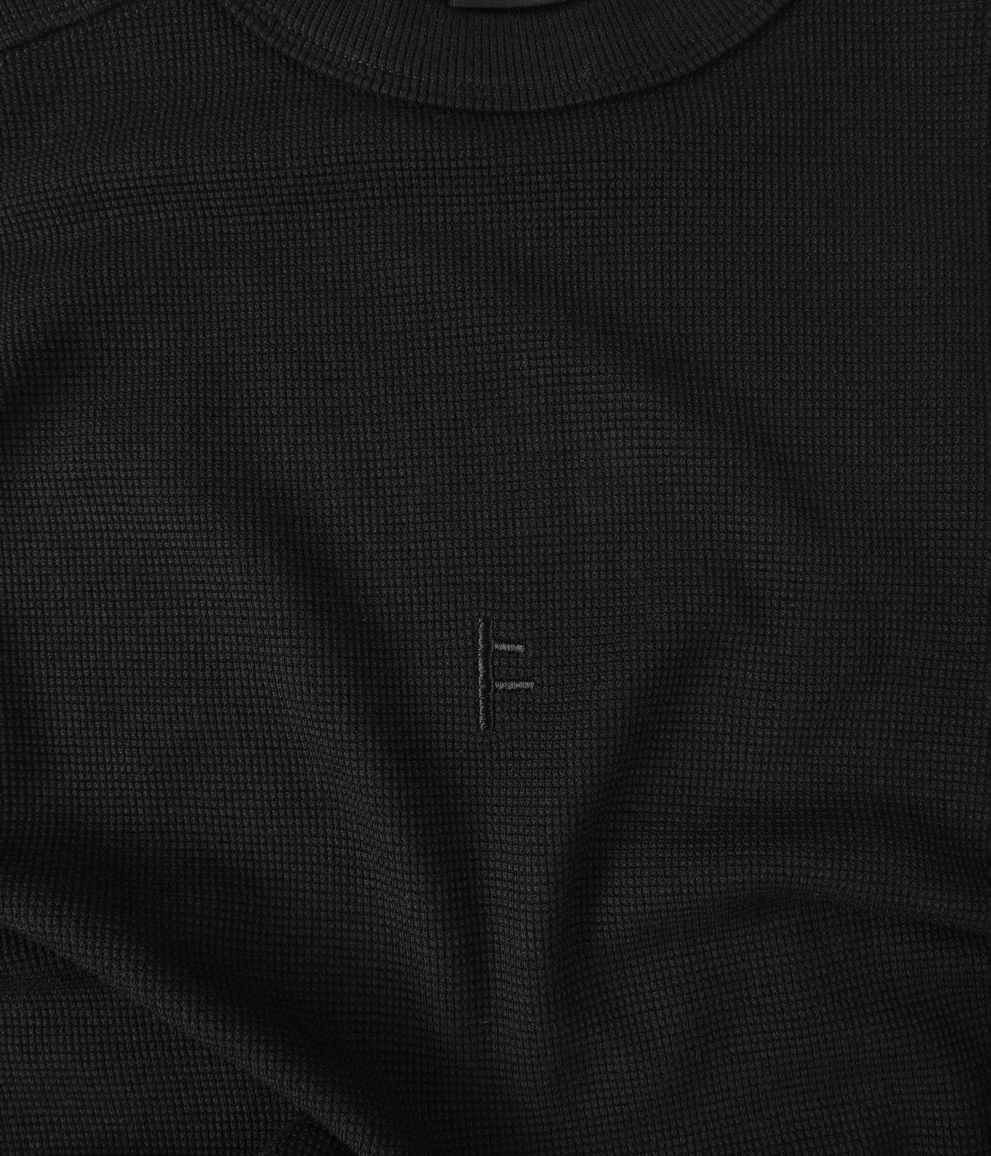FRANCHISE WAFFLE LS T-SHIRT // BLACK