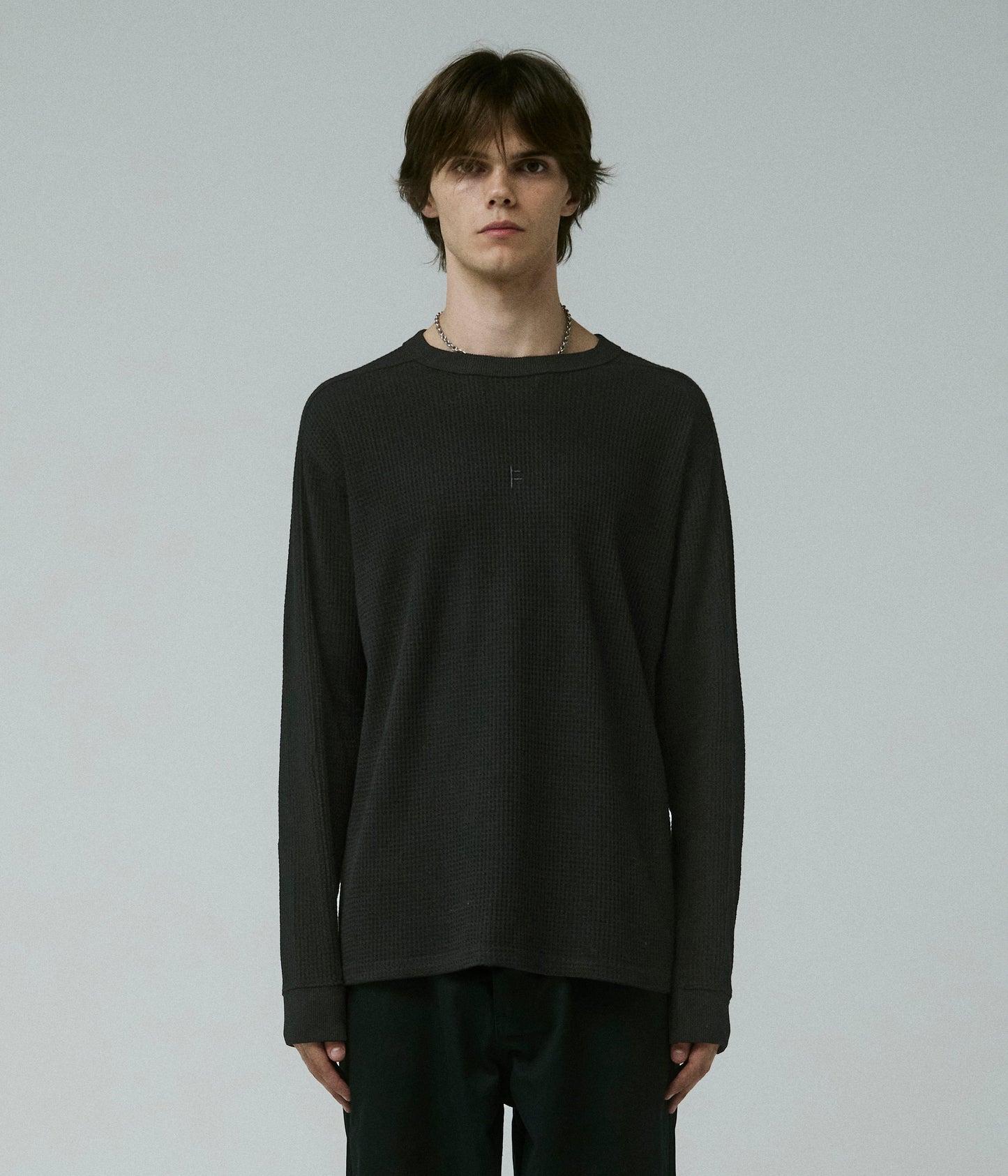 FRANCHISE WAFFLE LS T-SHIRT // BLACK