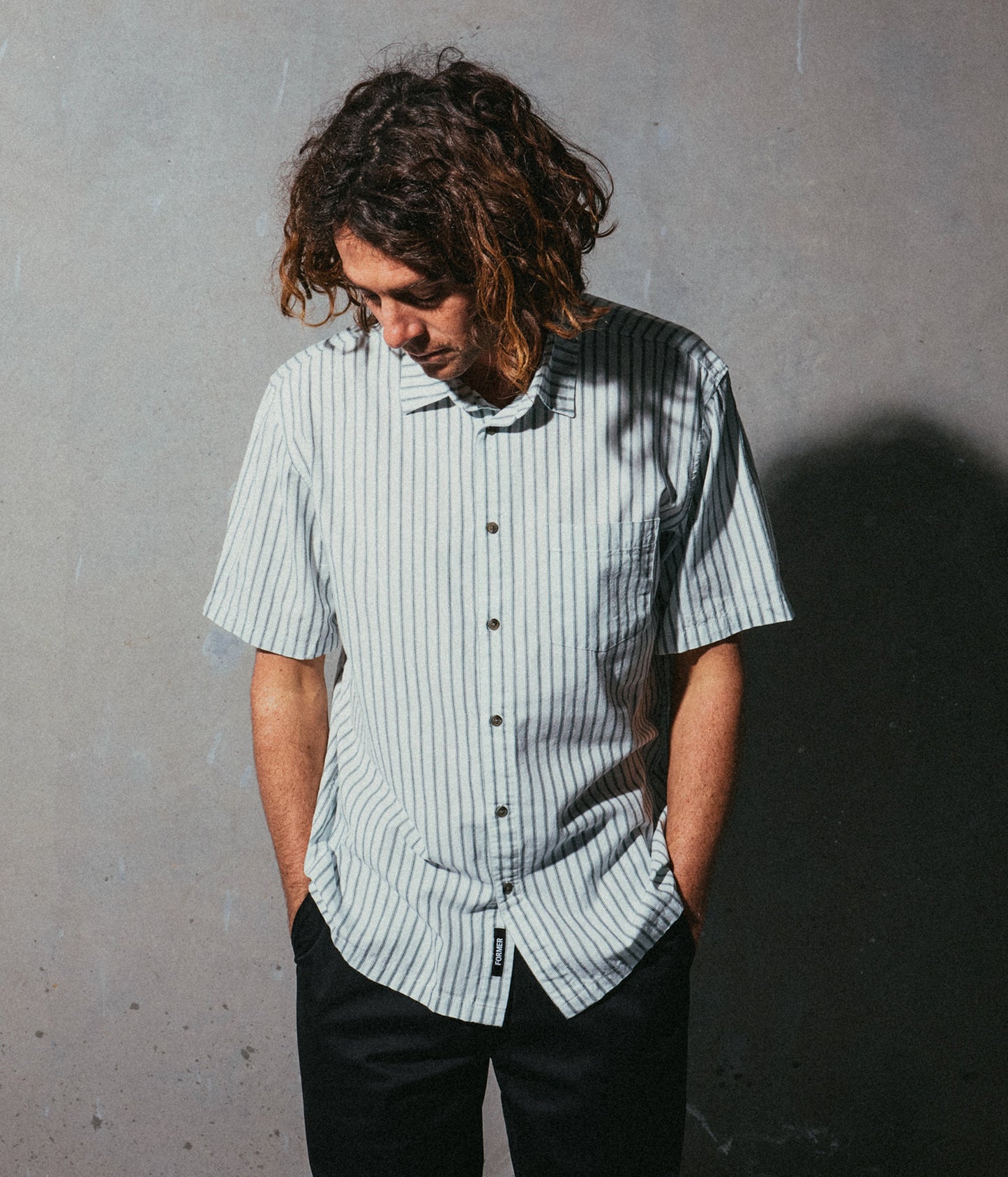 REYNOLDS STRIPE SS SHIRT // BONE