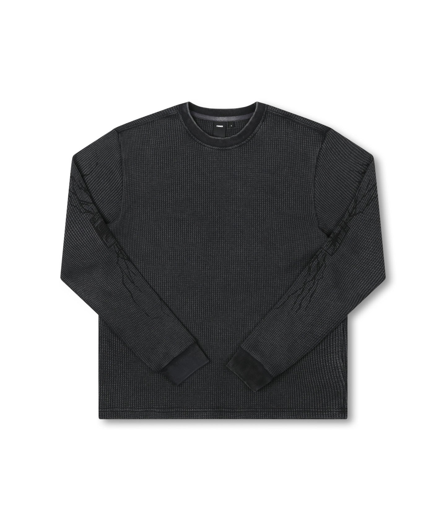 SCRAWL LS WAFFLE T-SHIRT // WASHED BLACK – FORMER EU