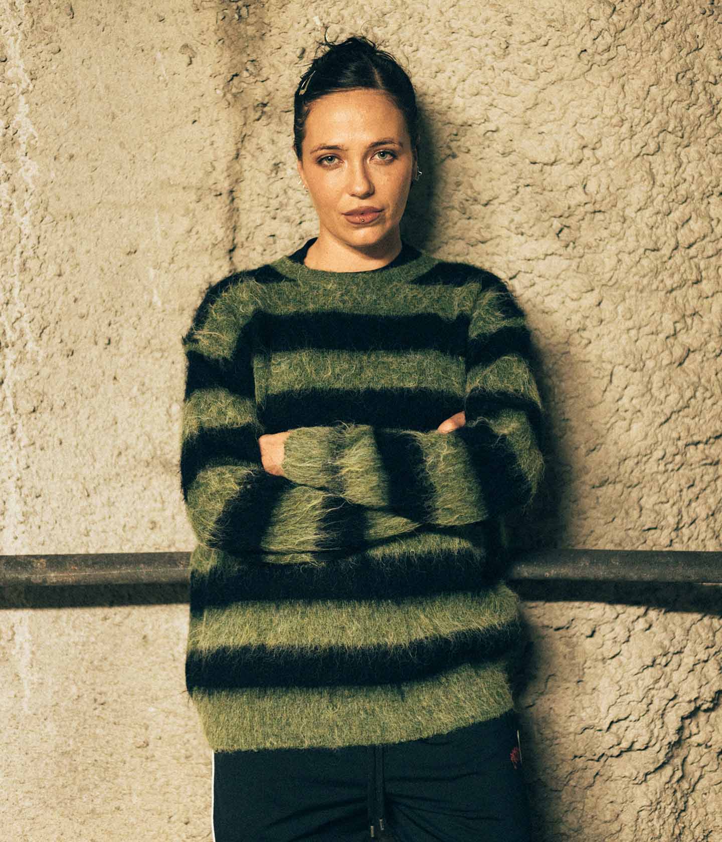 DION STRIPE KNIT // BLACK