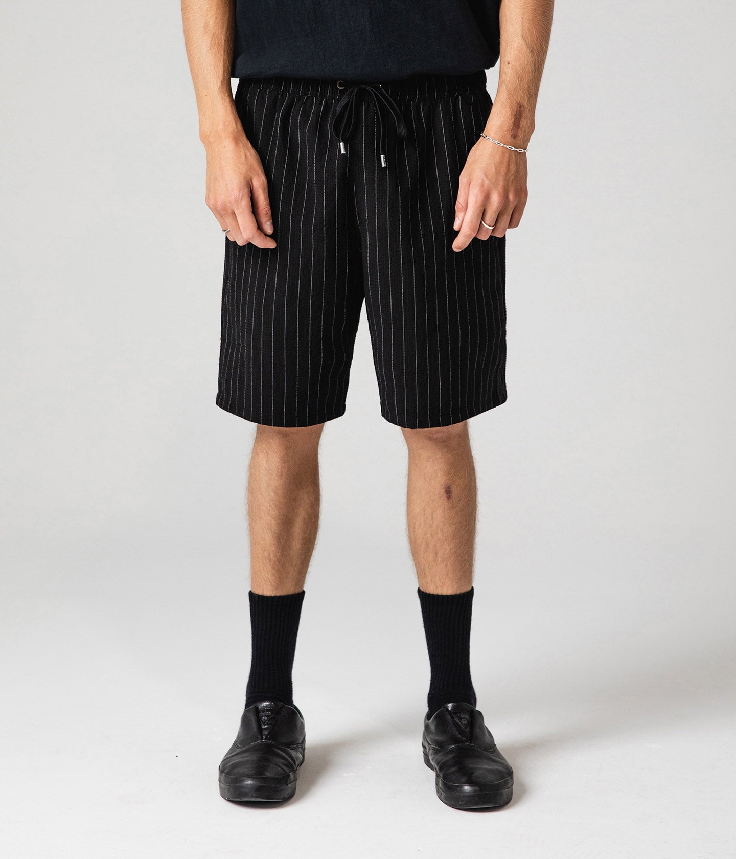 PRAYER PINSTRIPE WALKSHORT // BLACK