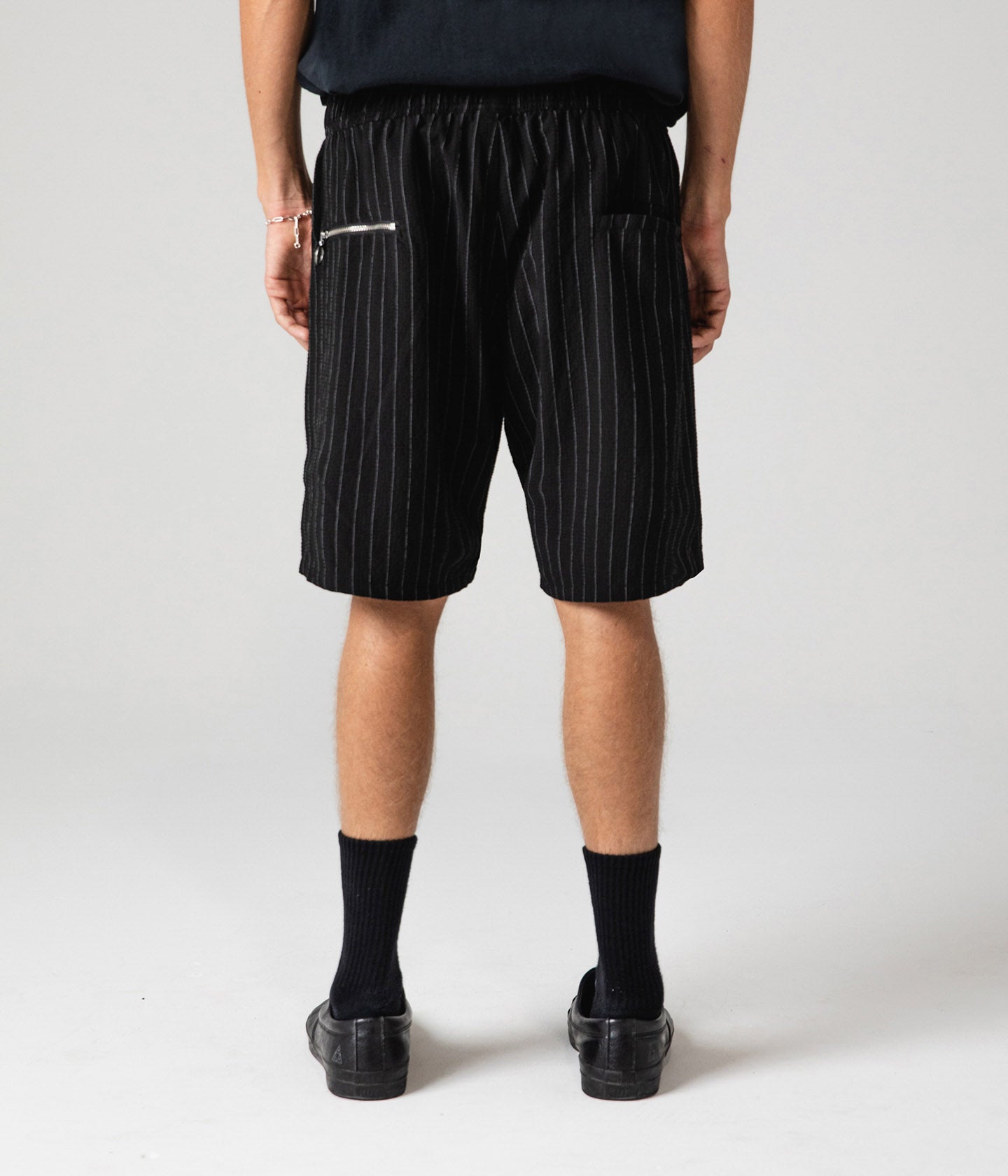 PRAYER PINSTRIPE WALKSHORT // BLACK