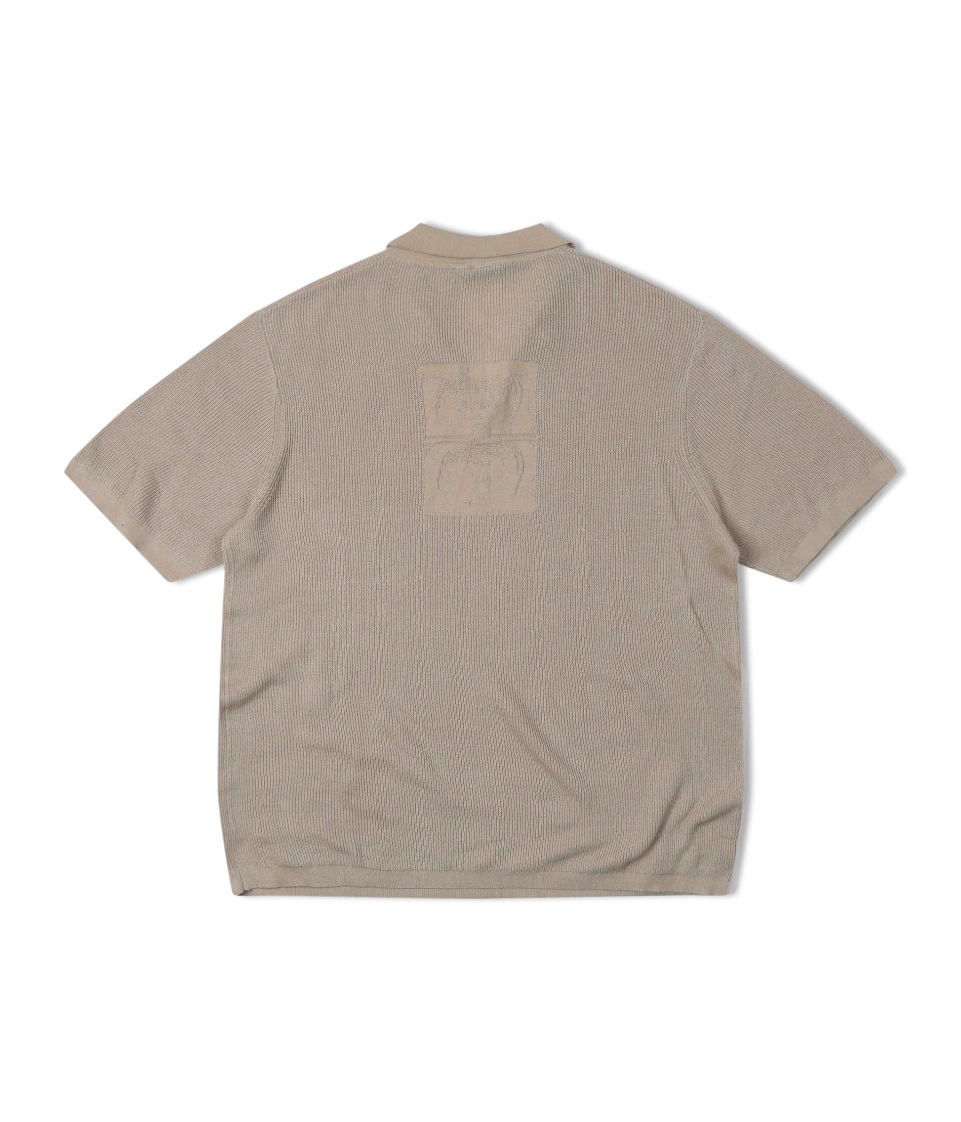 Former Merchandise - OPEN COLLAR KNIT POLO - Oat - ARROW & BEAST