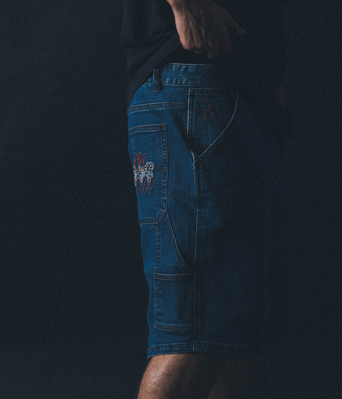 DISTEND DENIM WALKSHORT // DARK BLUE DENIM