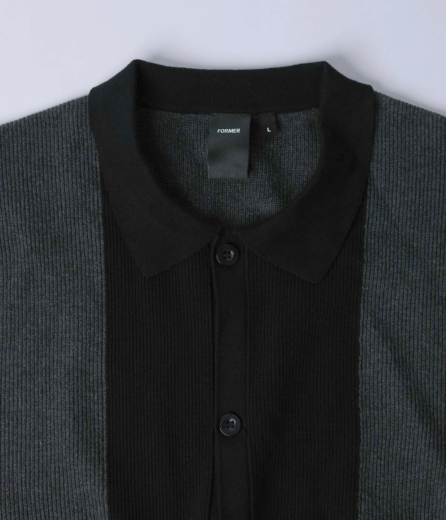 MARILYN KNIT SS SHIRT // BLACK CHARCOAL