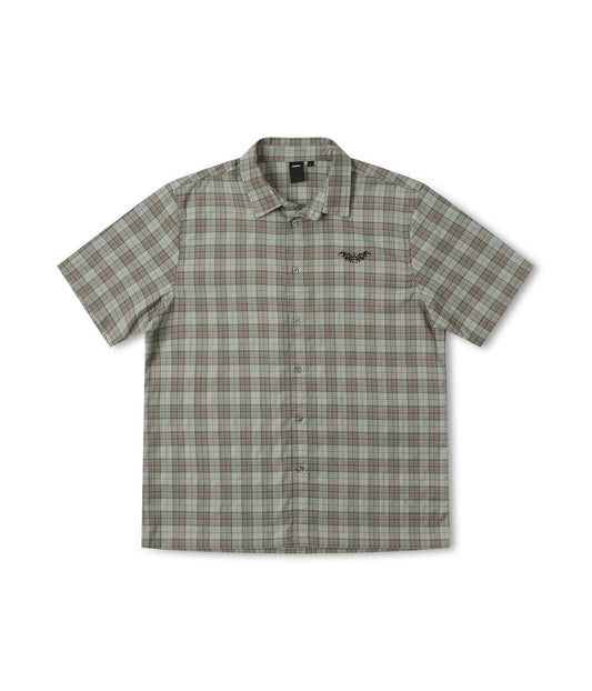 MANNERS CHECK SS SHIRT // GREEN BROWN