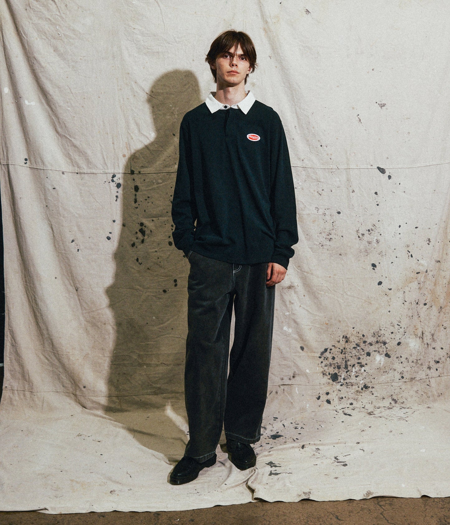 REYNOLDS FLATLINE RUGBY POLO // BLACK