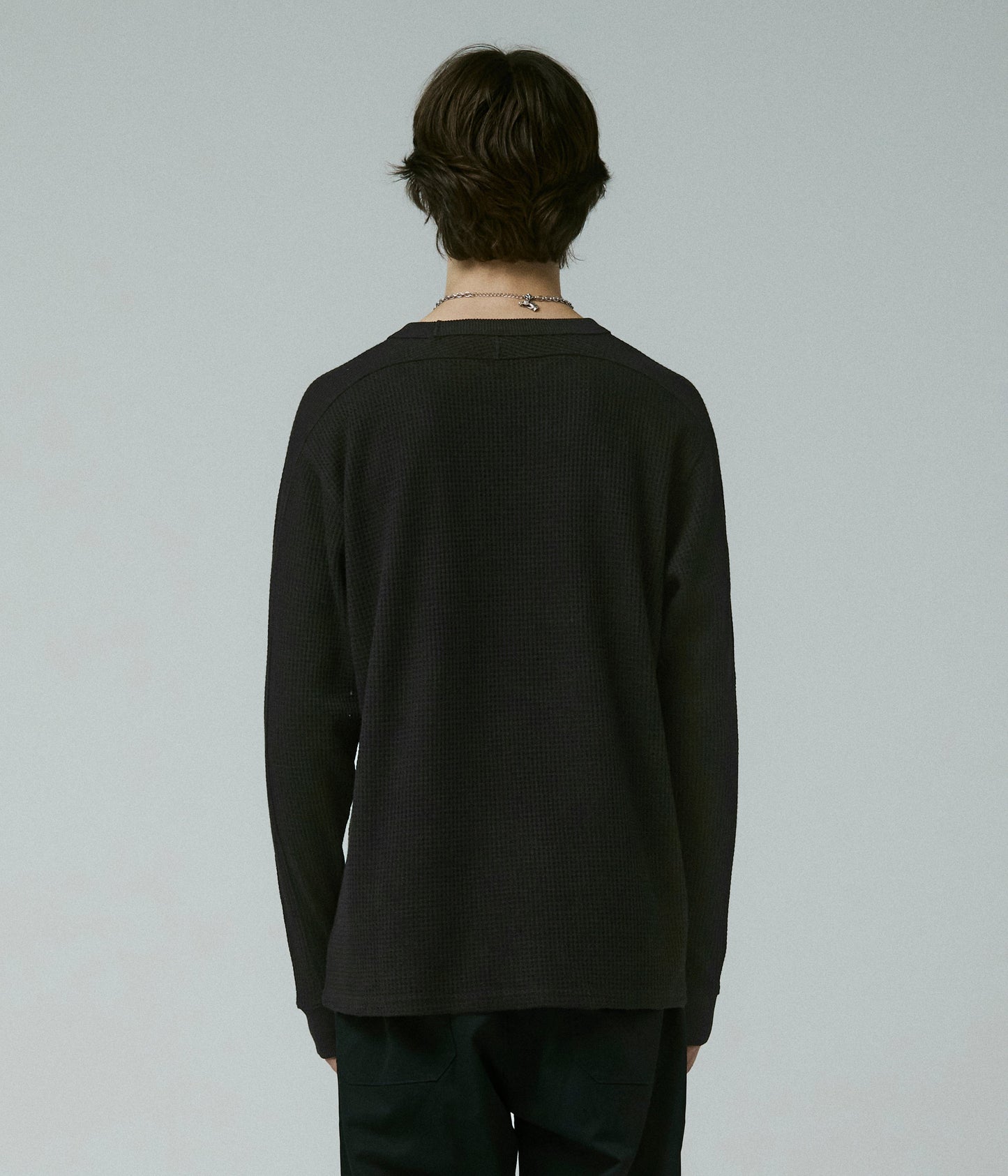 FRANCHISE WAFFLE LS T-SHIRT // BLACK