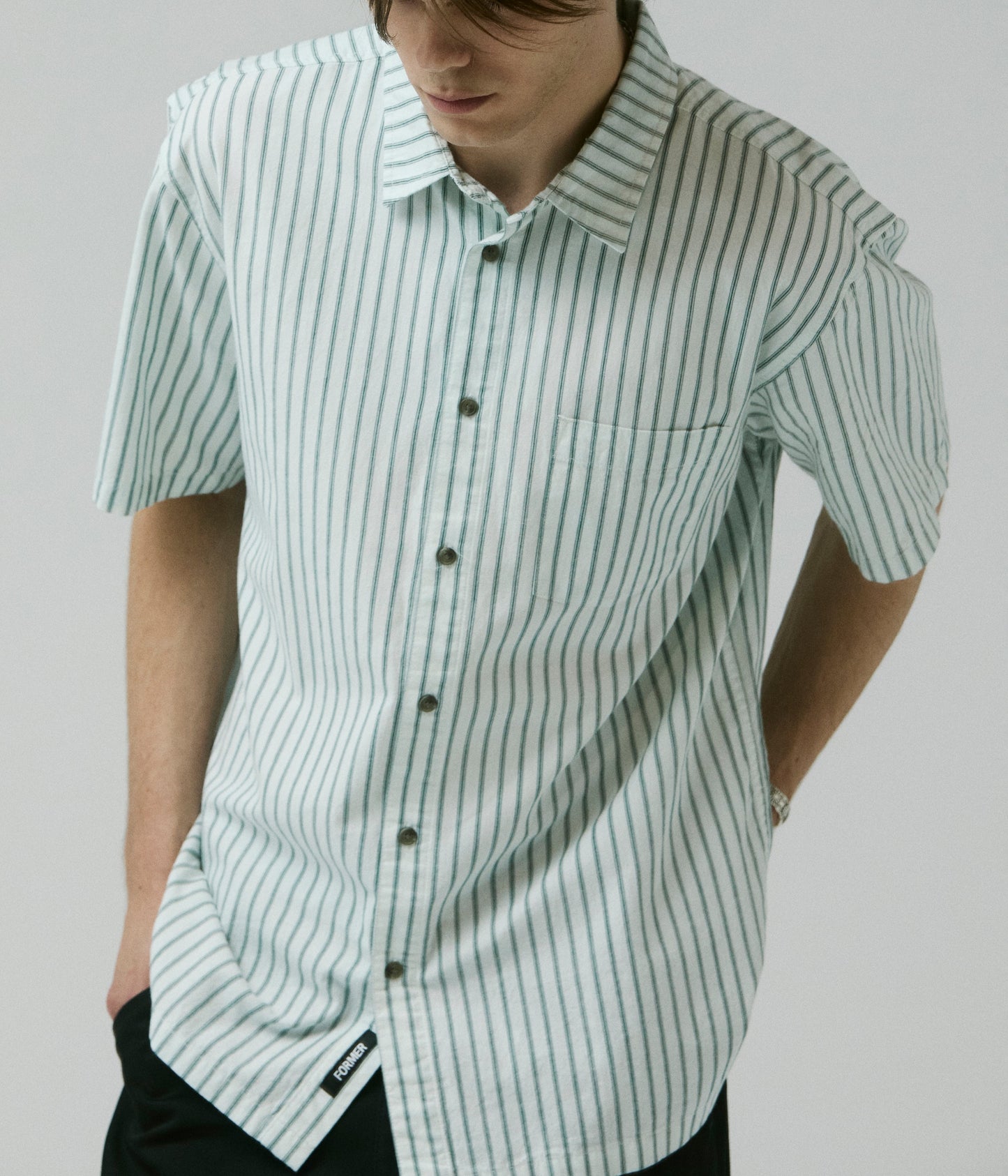 REYNOLDS STRIPE SS SHIRT // BONE