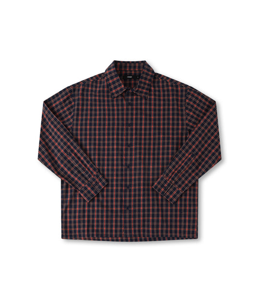 VIVIAN CHECK LS SHIRT // NAVY