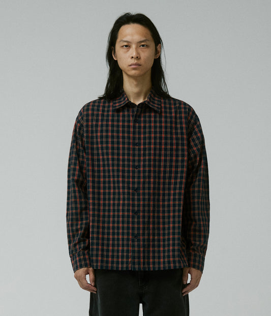 VIVIAN CHECK LS SHIRT // NAVY