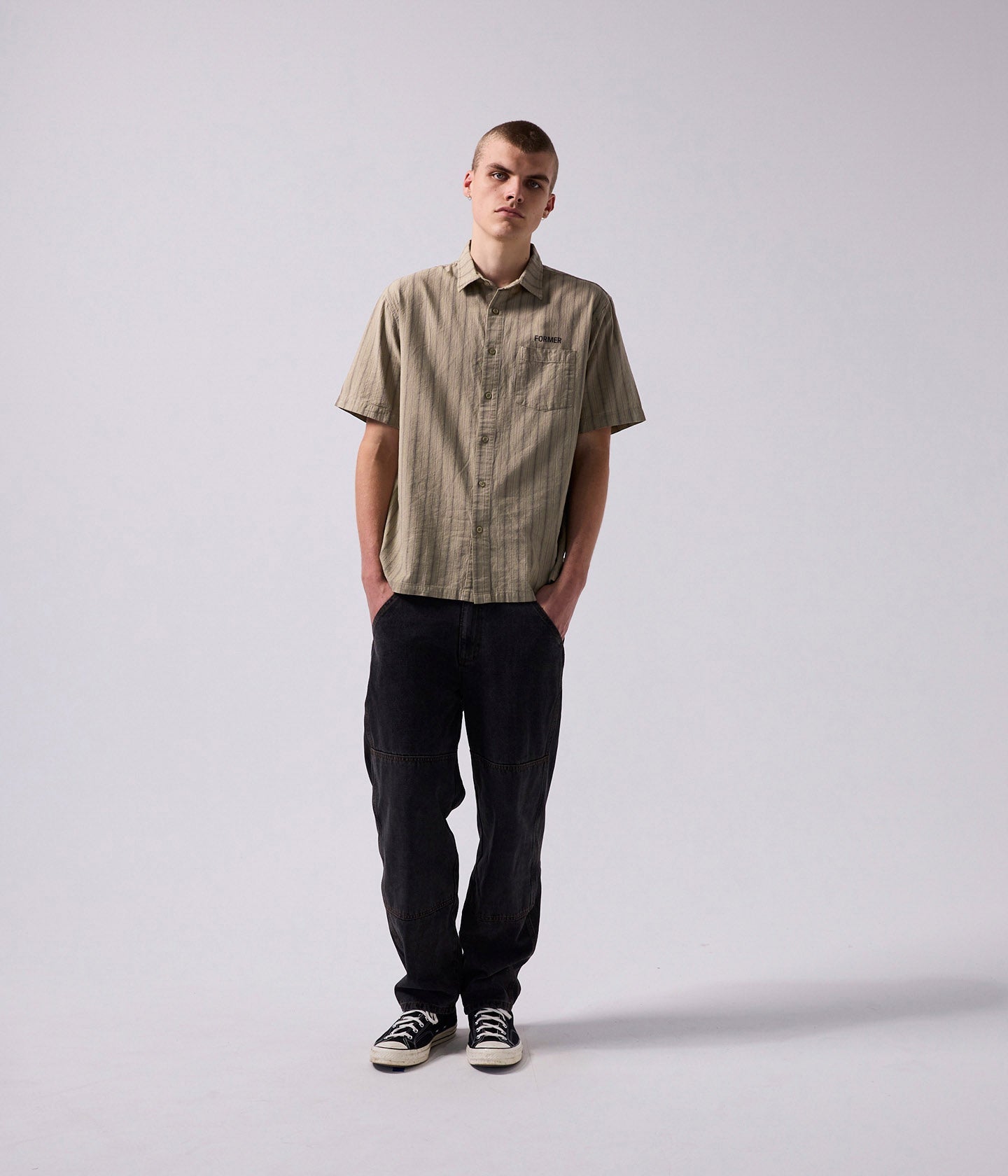 REYNOLDS STRIPED SS SHIRT // MOSS