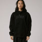 FORMER MERCHANDISE PUNCTURE SATIN HOOD BLACK
