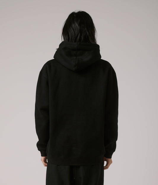 FORMER MERCHANDISE PUNCTURE SATIN HOOD BLACK