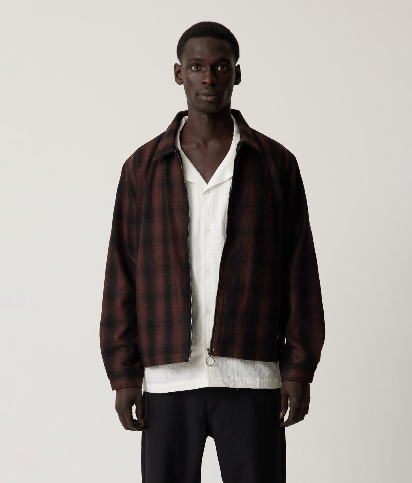 CAGE CHECK JACKET // BROWN