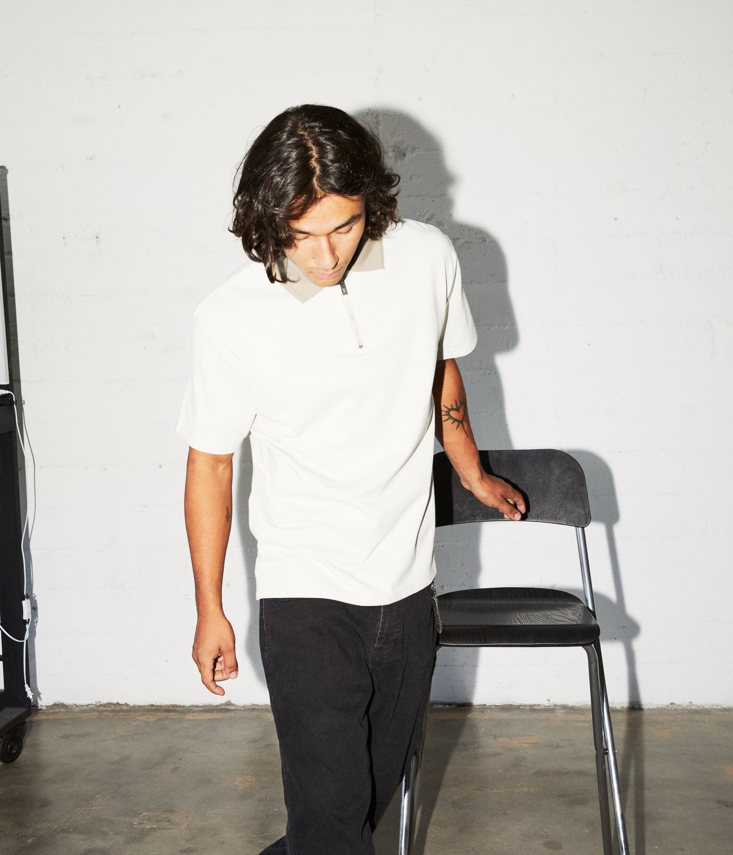 UNIFORM SS ZIP POLO // STONE